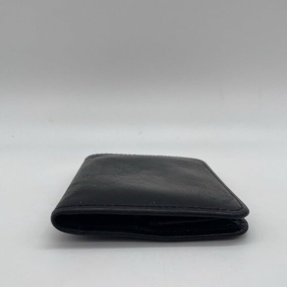 Vintage Rare COACH Black Leather Coin Holder Gold Snap Closer Fold Square Pouch - Picture 7 of 12